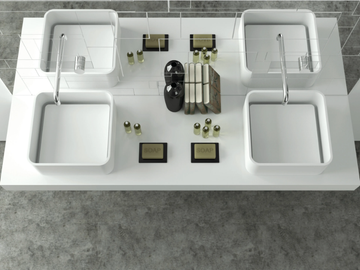 JUMP 1 - Countertop square Solid Surface washbasin by MOMA Design - view 2